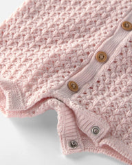 Baby Girl Organic Cotton Sweater Knit Romper