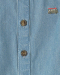 Baby Beach Cruiser Chambray Sleeveless Romper