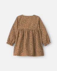 Toddler Girl Leopard Corduroy Long-Sleeve Dress - Brown