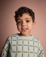 Toddler Otter Sweatshirt™ with Pockets in Checkered Print - Light Blue