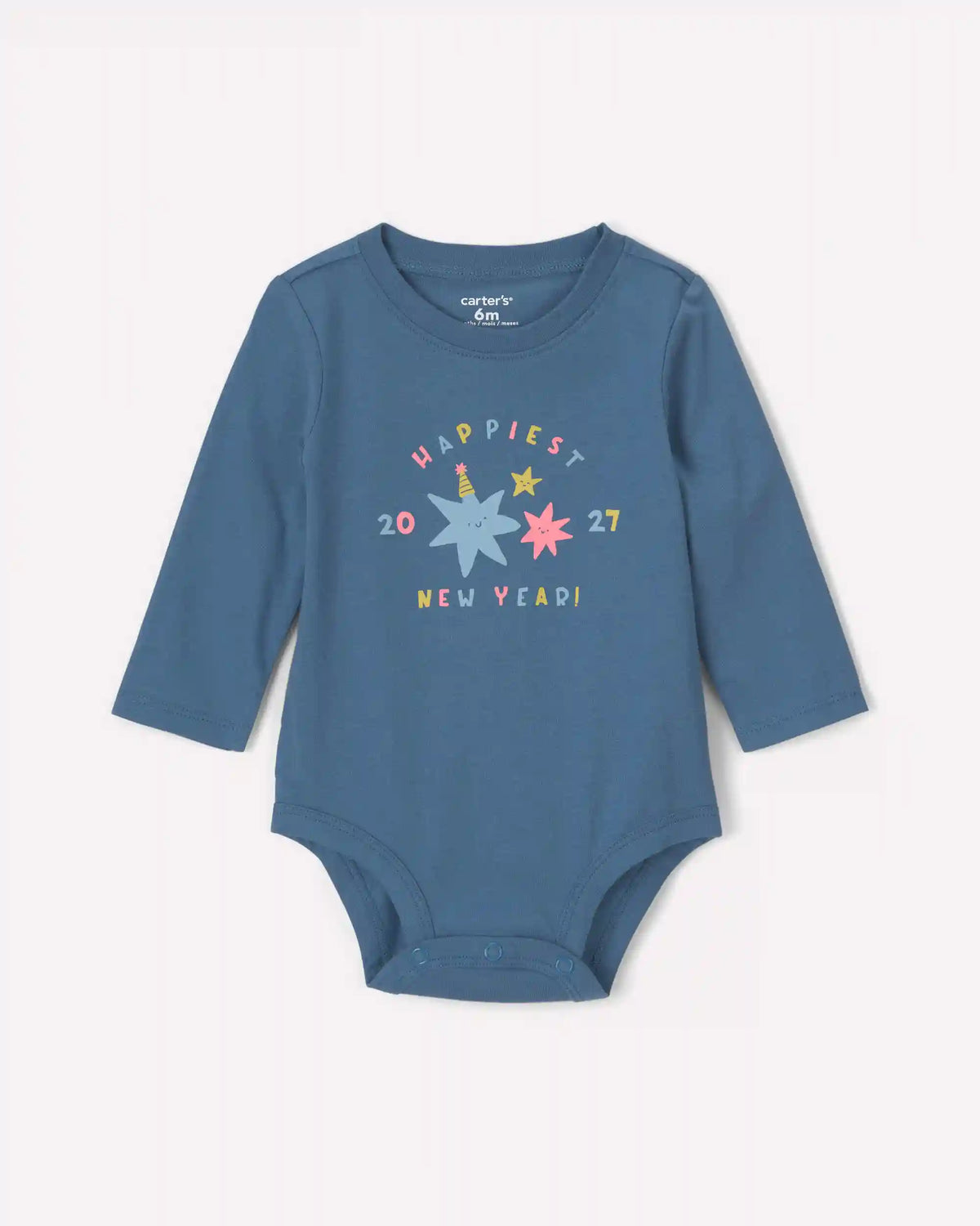 Baby 'Happiest New Year 2027' Long-Sleeve Graphic Bodysuit - Blue