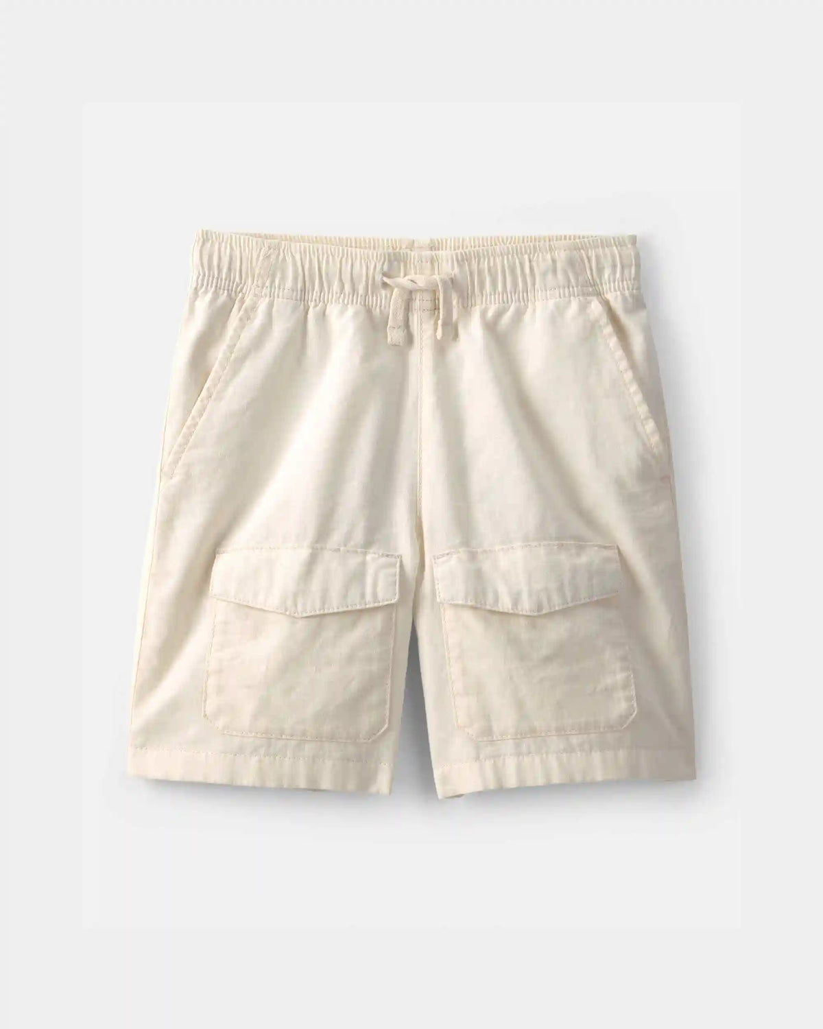 Boys Twill Cargo Shorts - Cream