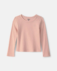 Toddler Girl Long-Sleeve Rib Top - Pink