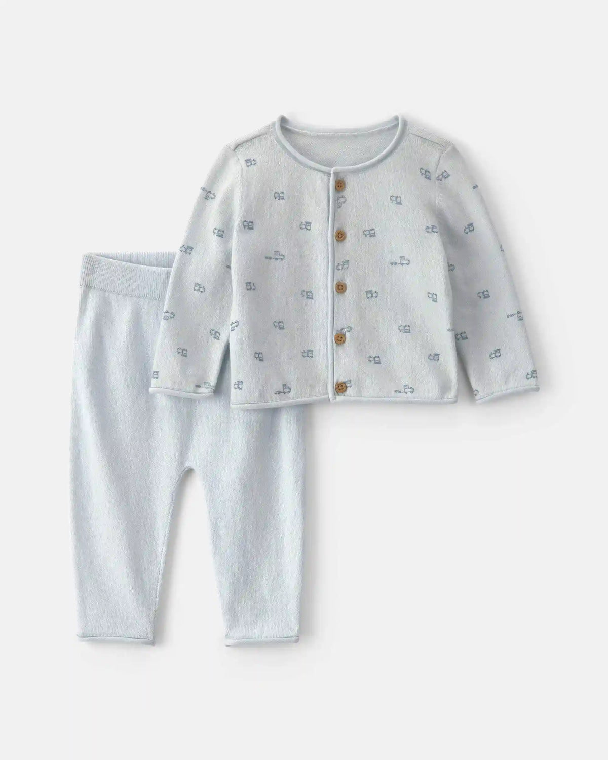 Baby Boy 2-Piece Train Long-Sleeve Top & Pant Set - Blue
