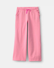 Girls Ribbed Pull-On Pants - Pink