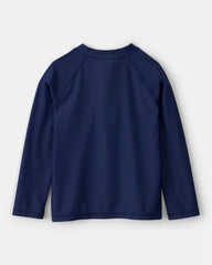 Boys 2-Piece Rashguard & Swim Trunk Set - Navy/Coral