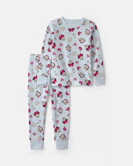 Toddler 2-Piece Disney Mickey Mouse Christmas 100% Cotton Snug Fit Pajama Set - Blue