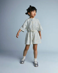 Toddler Girl Flowy Romper in Otter Avenue Print - Cream