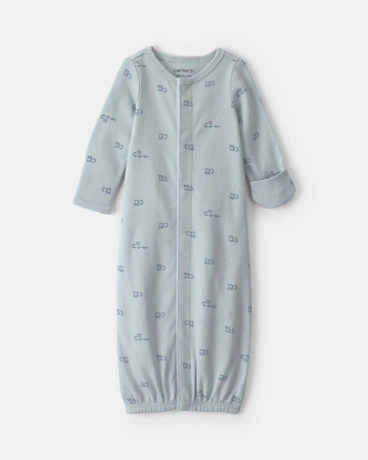 Baby Boy Train Long-Sleeve Sleeper Gown - Blue