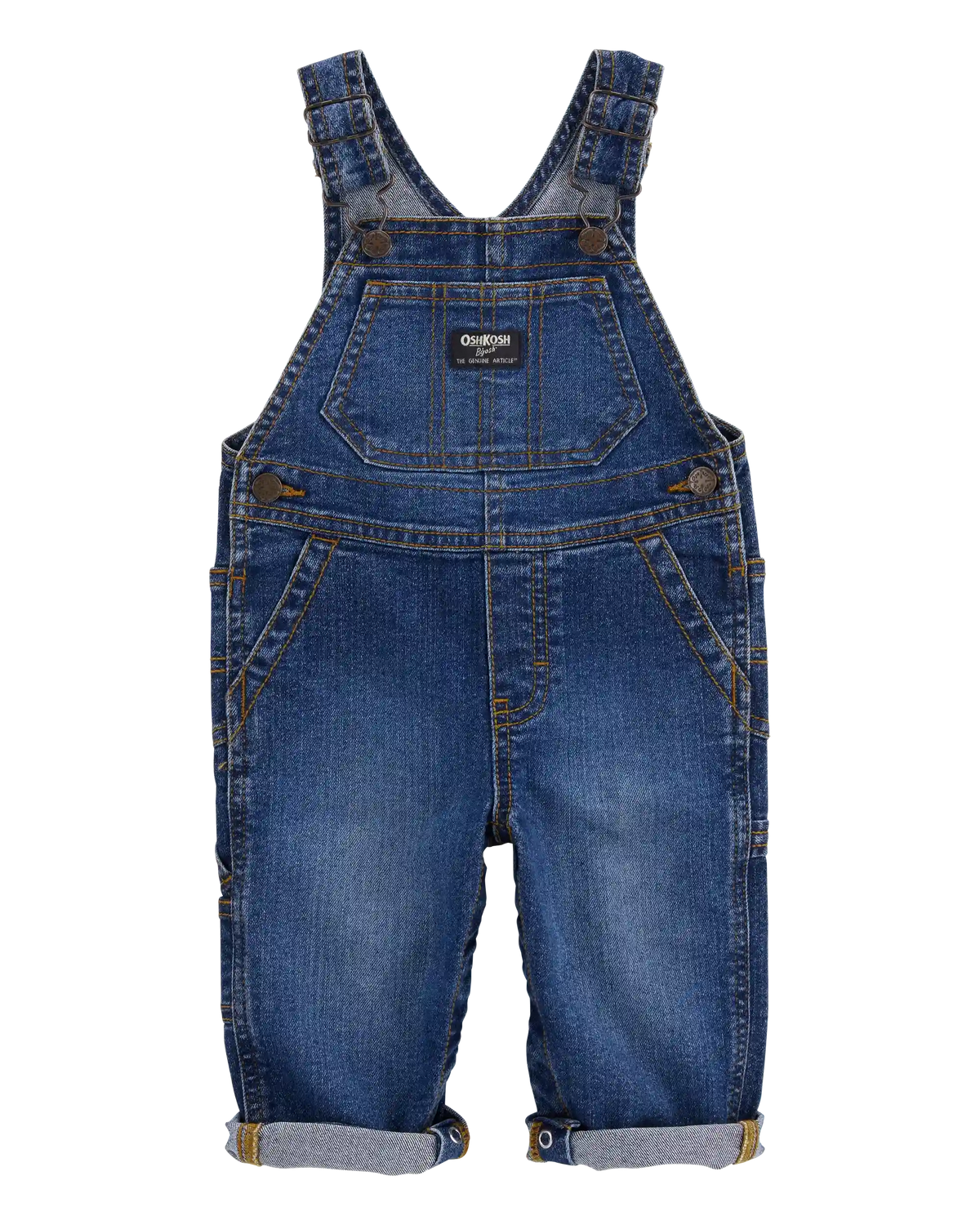 Baby Stretch Denim Classic Overalls - Dark Wash