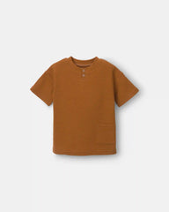 Toddler Boy Henley Tee with Pocket - Golden Yellow