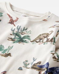 Kids Dinosaur Print Organic Cotton 2-Piece Pajamas