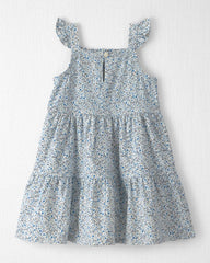 Toddler Girl Organic Cotton Tiered Dress in Meadow Bloom