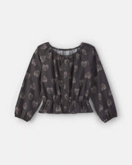 Girls Heart Long-Sleeve Top - Black