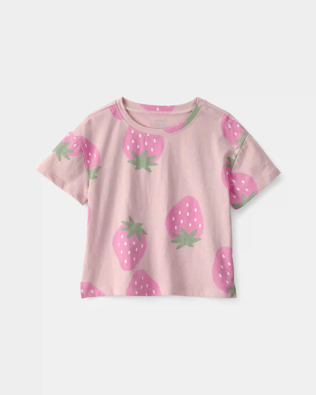 Toddler Girl Strawberry Relaxed Top - Pink