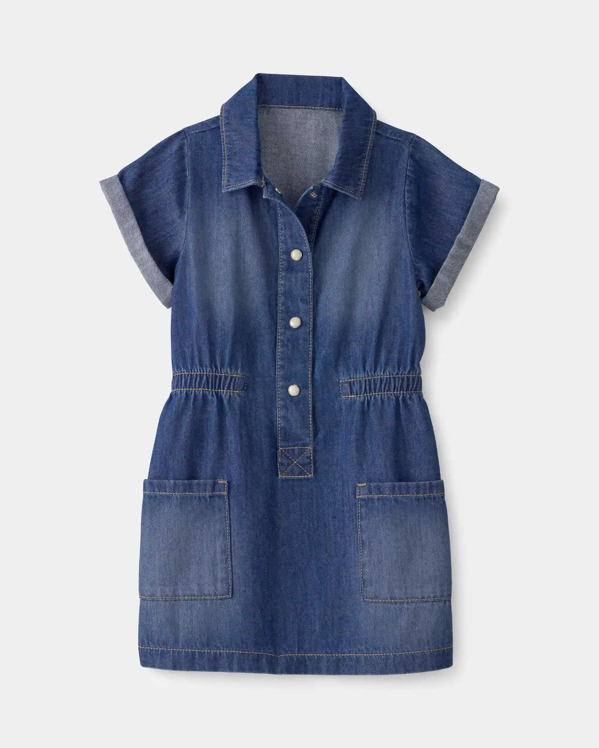 Toddler Girl Denim Button-Up Dress - Dark Wash