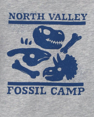 Toddler Boy 'North Valley Fossil Camp' Dinosaur Long-Sleeve Graphic Tee - Grey