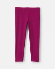 Toddler Girl Cotton Pull-On Stretch Leggings - Burgundy