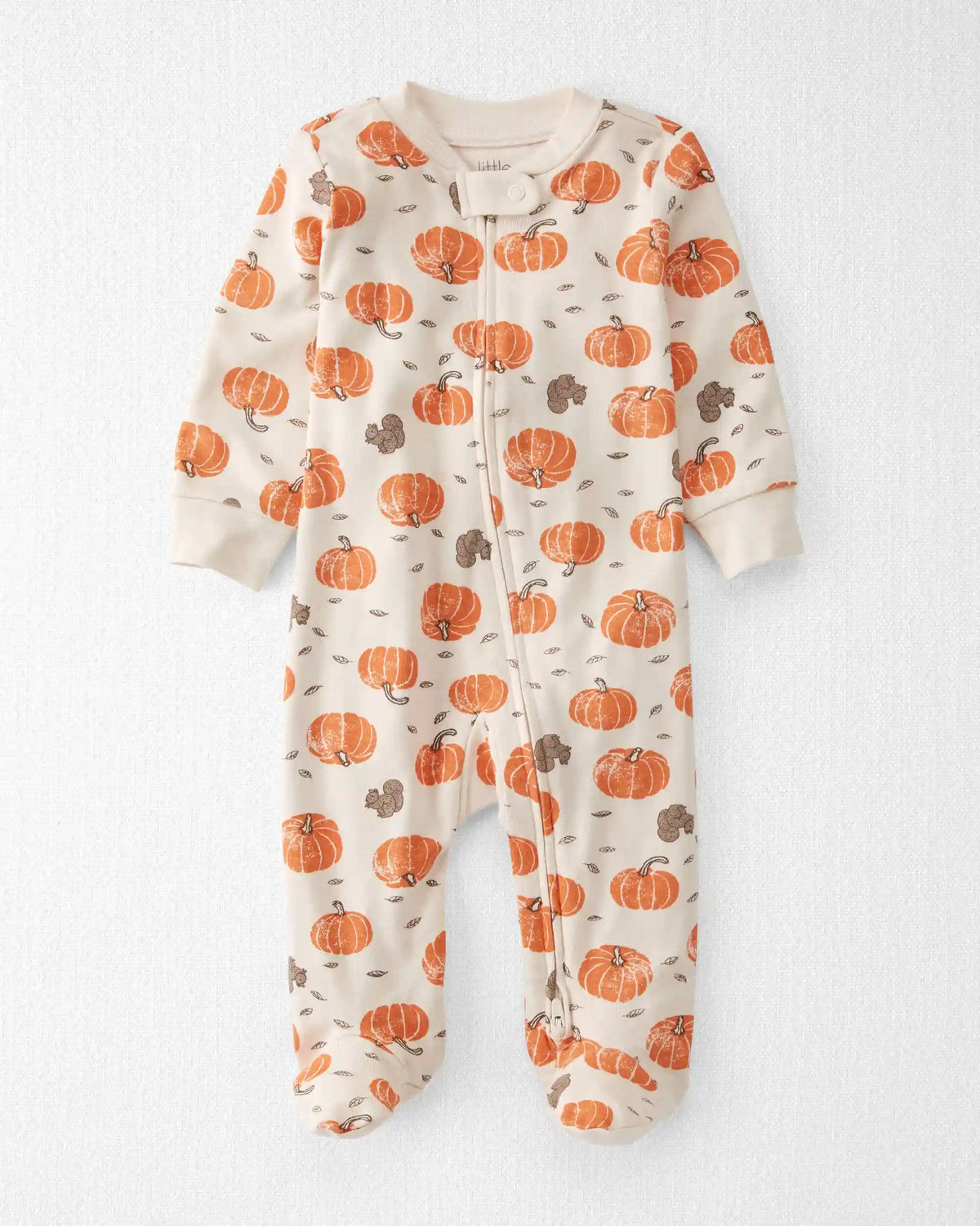 Baby Organic Cotton Sleep & Play Pajamas in Harvest Pumpkins