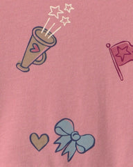 Toddler Girl School Spirit Long-Sleeve Dress - Pink