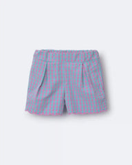 Toddler Girl Scalloped Gingham Shorts - Blue/Purple