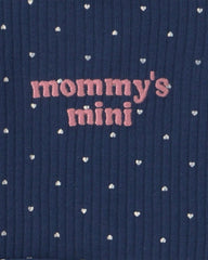 Baby Girl 2-Piece 'Mommy's Mini' Long-Sleeve Bodysuit & Pant Set - Navy Blue