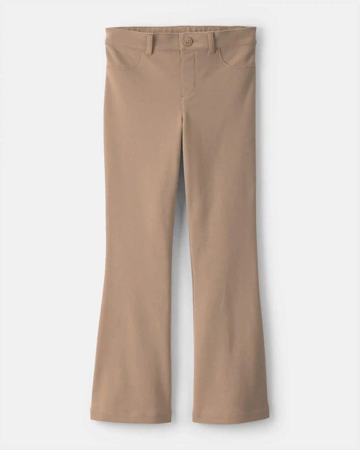 Girls Uniform Ponte Flare Pants - Khaki