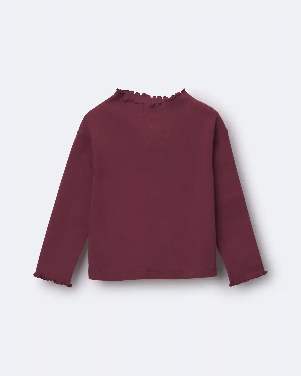 Toddler Girl Mock Neck Ruffle Long-Sleeve Top - Burgundy