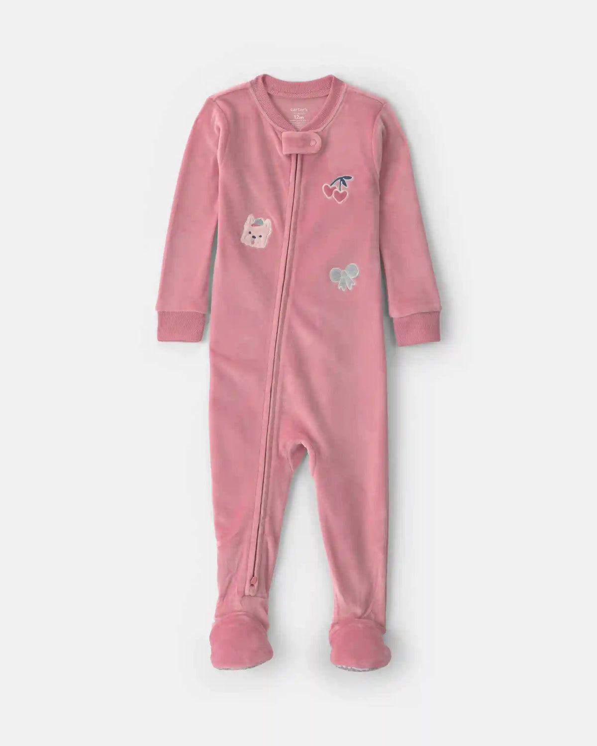 Toddler Girl 1-Piece Icon DreamPlush Snug Fit Footed Pajama - Pink