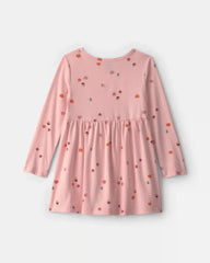 Toddler Girl Pumpkin Long-Sleeve Dress - Pink