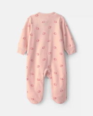 Baby Girl 'Baby Sister' Fleece 2-Way Zip Sleep & Play Pajamas - Pink