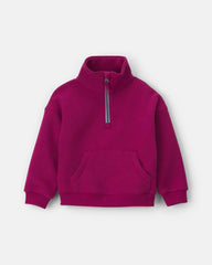 Toddler Girl Fleece Pullover Sweatshirt - Burgundy