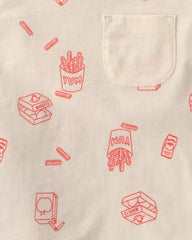 Toddler Boy 2-Piece Snack Time Top & Short Set - Cream/Orange