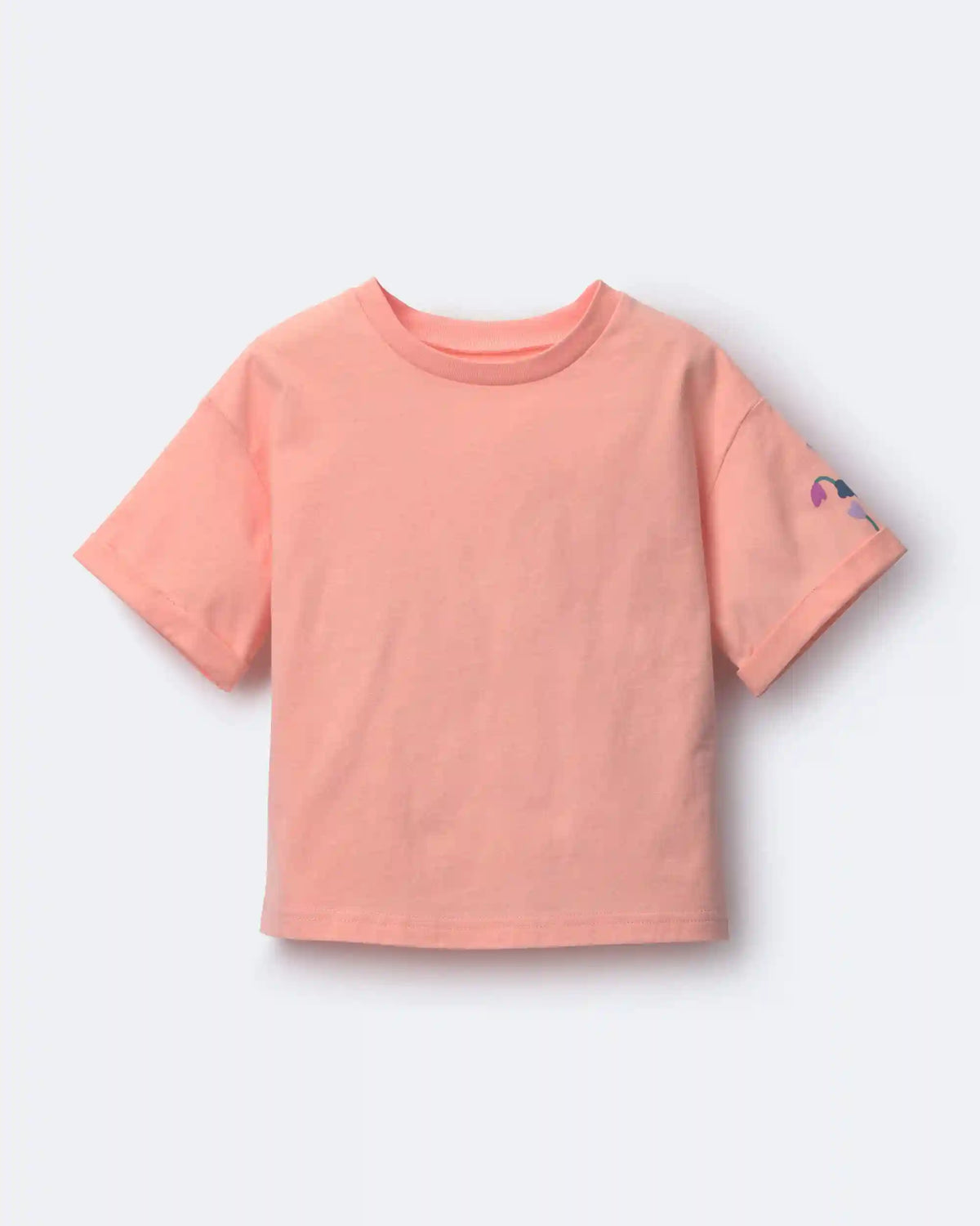 Toddler Girl Rolled Cuff Tee - Light Pink