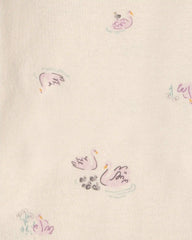 Baby Girl 4-Pack Swan Floral Long-Sleeve Bodysuits - Grey/Purple/Ivory
