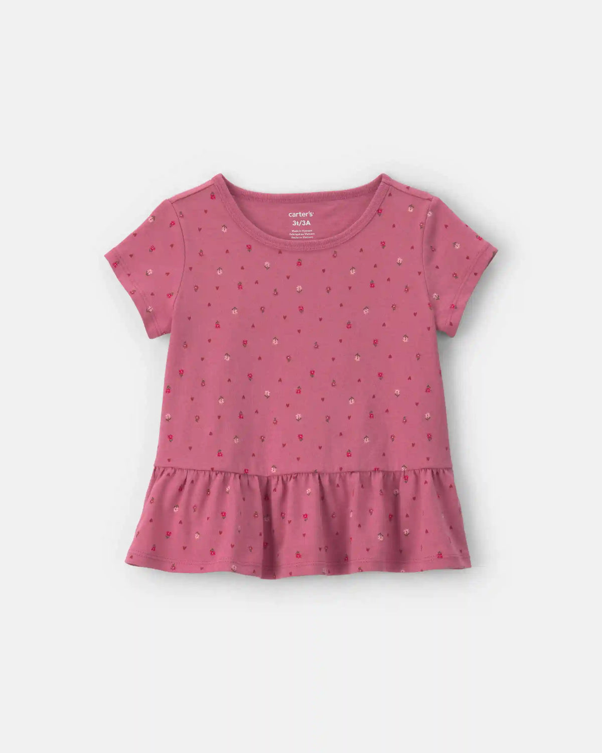 Toddler Girl Floral Peplum Top - Pink