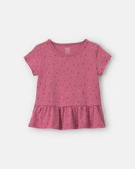 Toddler Girl Floral Peplum Top - Pink