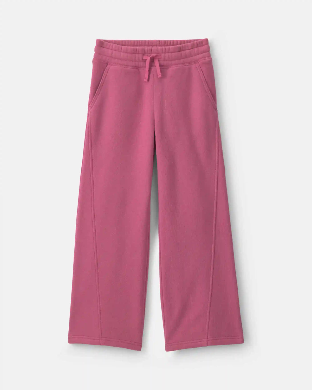 Girls Fleece Wide-Leg Active Pants - Pink