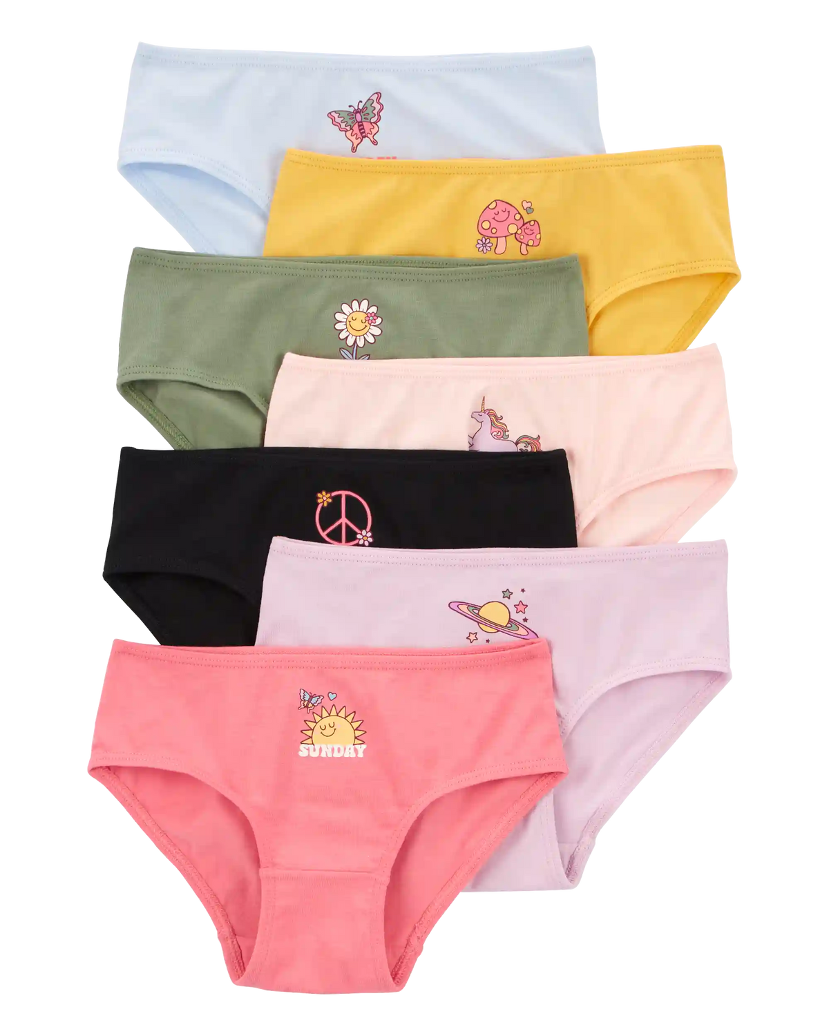 Kid 7-Pack Weekdays Hipster Stretch Cotton Undies