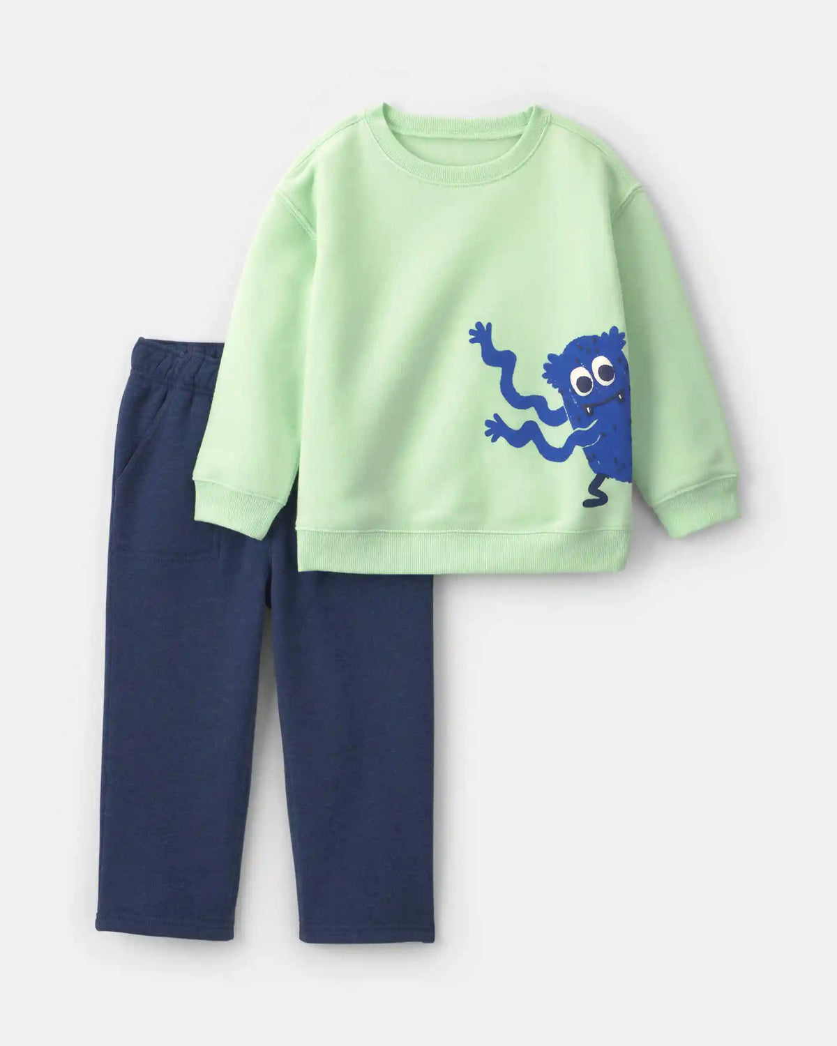 Baby Boy 2-Piece Monster Fleece Top & Pant Set - Green/Blue