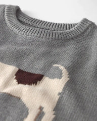 Kids Organic Cotton Dog Sweater Knit Pullover