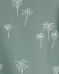 Baby Boy Recycled Long-Sleeve Rashguard Swimsuit in Palm Tree
