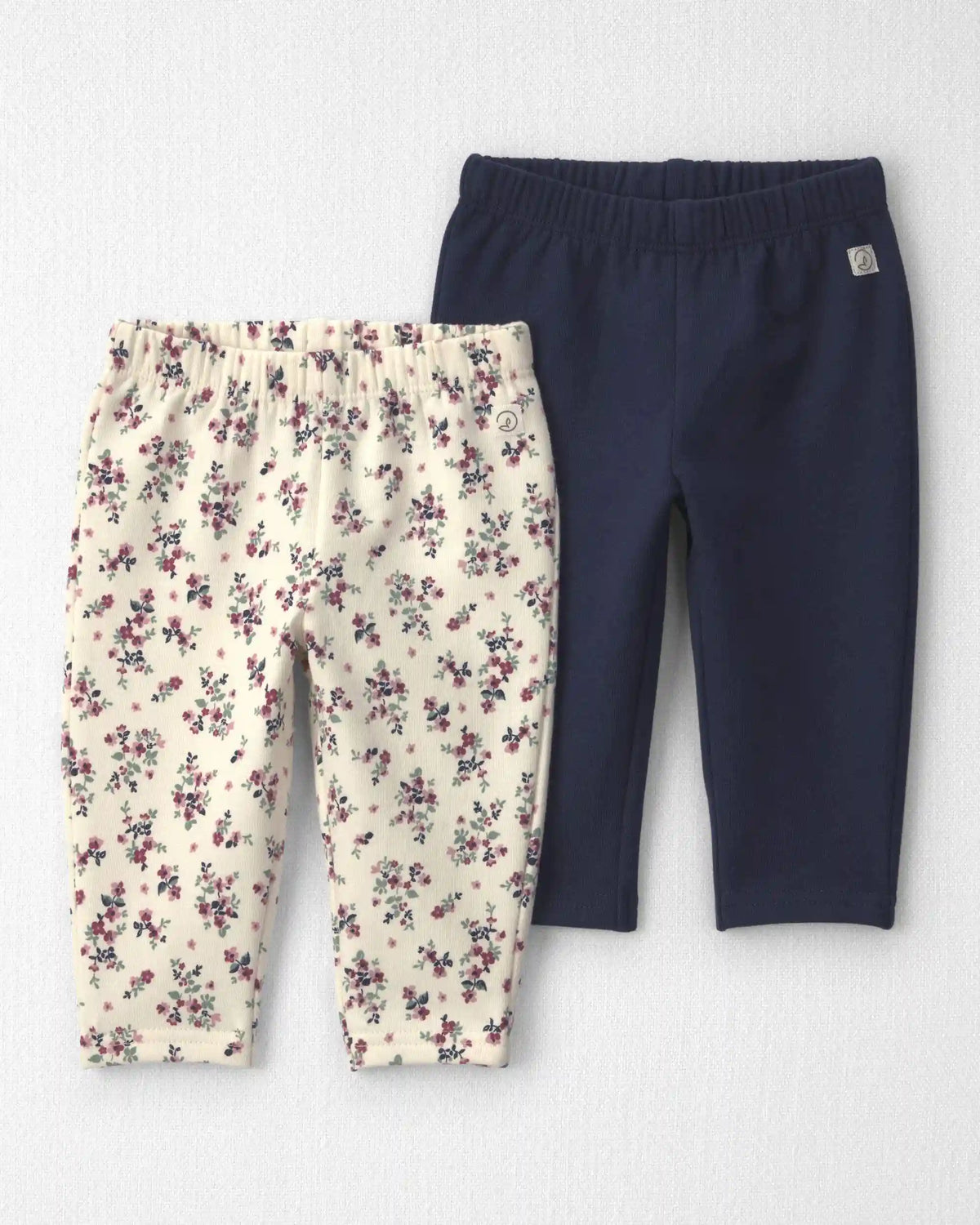 Baby Girl 2-Pack Recycled Fleece Bottoms Made with Organic Cotton