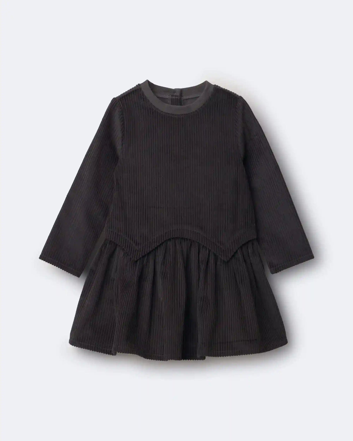 Toddler Girl Long-Sleeve Drop-Waist Dress - Dark Grey