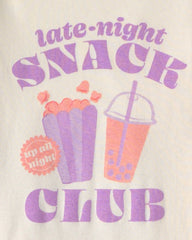 Girls Snacks 100% Cotton 6-Piece Pajama Sets - Pink/Purple/Cream