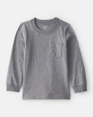 Toddler Boy Long-Sleeve Pocket Tee - Grey