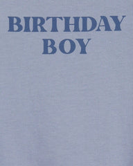 Baby Birthday Boy Short-Sleeve Bodysuit - Blue