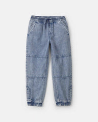 Boys Denim Relaxed Joggers - Light Wash