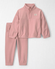 Toddler Girl 2-Piece Recycled Microfleece Top & Pant Set