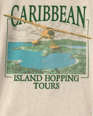 Boys 'Caribbean Island' Graphic Tee - Cream